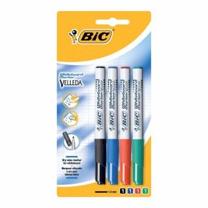 4 marqueurs bic velleda pour tableau blanc pointe 1.4 mm