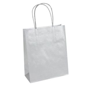 50 sacs kraft gris poignes torsades 35 x 14 x 40 cm