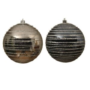 Boule lignes paillette diamtre 10 cm