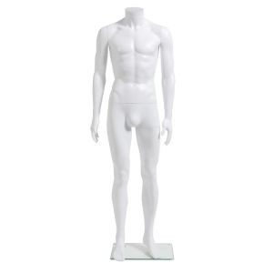 Mannequin homme plastique blanc sans tte