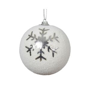 Boule mousse flocon neige 8 cm