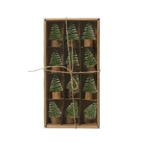 12 mini sapins 3.5 x 7 cm