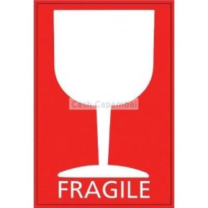 500 tiquettes adhsive fragile rouge 80 x 120 mm