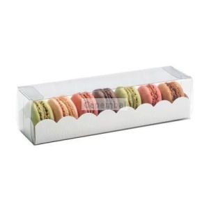 10 boites pour macarons avec couvercle transparent