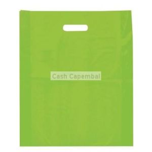 100 sacs plastiques  poignes dcoupes vert anis 45 x 4 x 50 cm