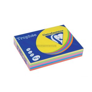 500 feuilles de papier couleurs intensives assorties a4 80 g clairefontaine trophe