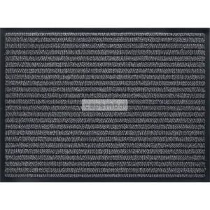 Tapis gris ray noir 90 x 150 cm