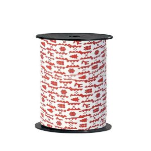 Bolduc laponie rouge sur fond blanc 10 mm x 225 m