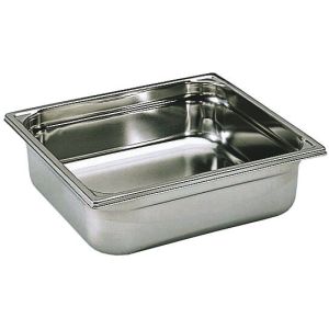 Bac gastronorme plein inox sans anse gn 2/3 profondeur 10 cm