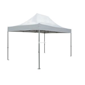 Tente 3 x 4.5 m structure aluminium toit polyester blanc