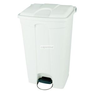 Poubelle  pdale 90 litres blanc